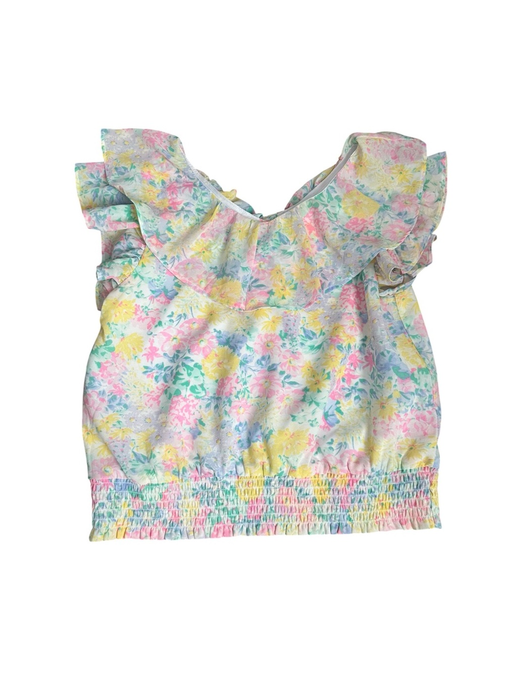 Janie and Jack Pastel Floral Ruffle Top